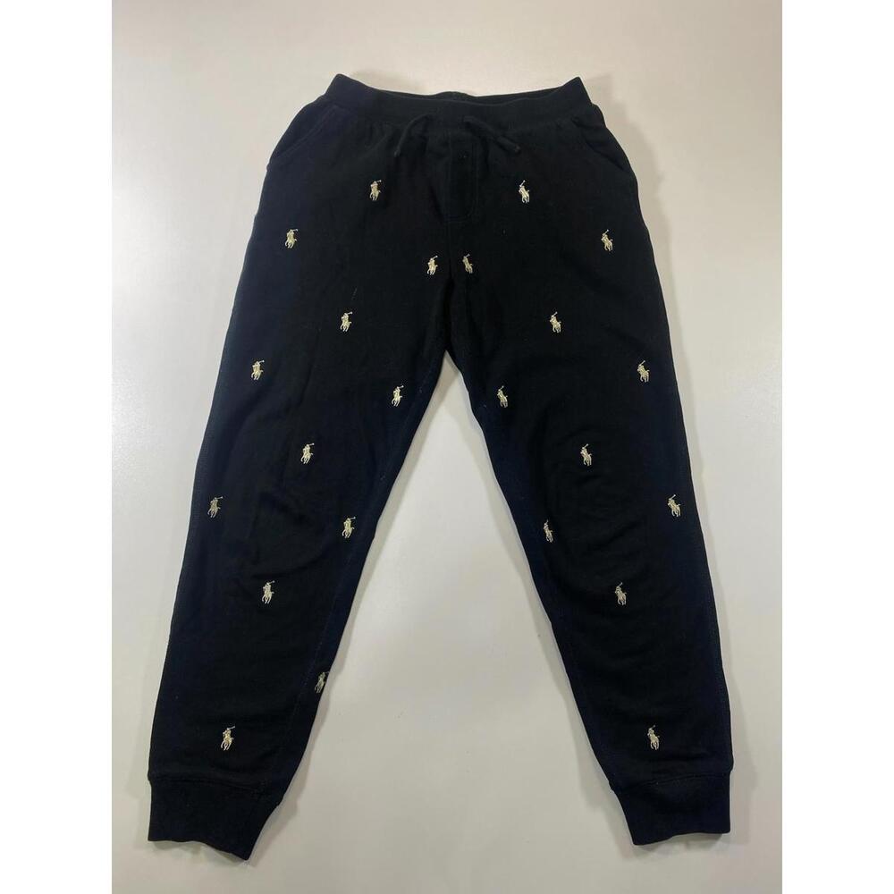 Ralph Lauren Black Jogger Pants Polo Logos youth XL